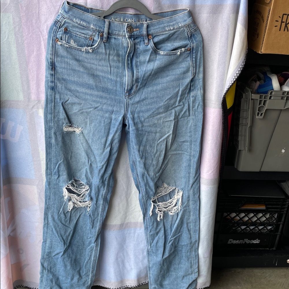 American Eagle Regular Distressed Women’s Jeans Size 8 Light Blue Y2K Retro